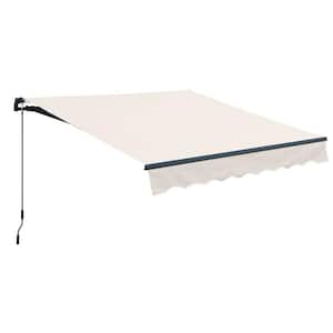 10 ft. x 8 ft. Metal Manual Patio Retractable Awnings 98.42 in. Projection in Khaki