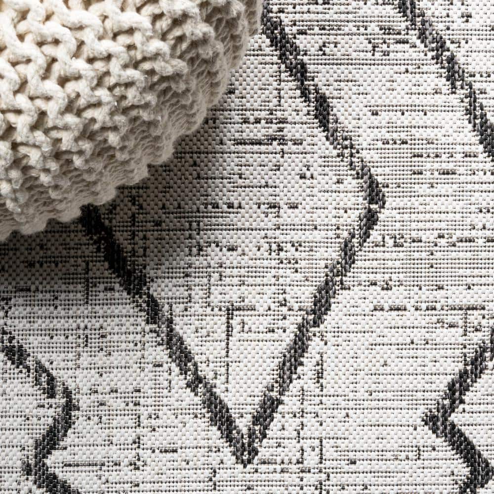Handmade Black Diamond Trellis Synthetic 5' x 8' Area Rug