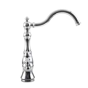 Single-Handle Kitchen Faucet with Side Sprayer in Chrome Finish