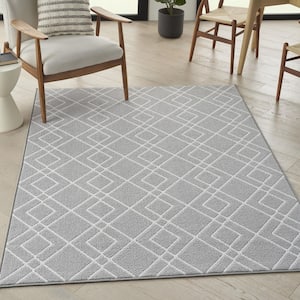 Modern Lines Silver 5 ft. x 7 ft. Geometric Contemporary Area Rug