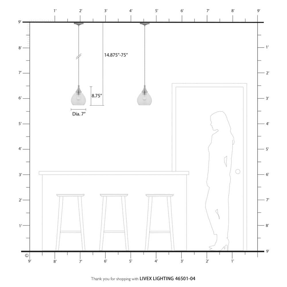 Catania Black and Brushed Nickel 1-Light Mini Pendant with Clear Glass