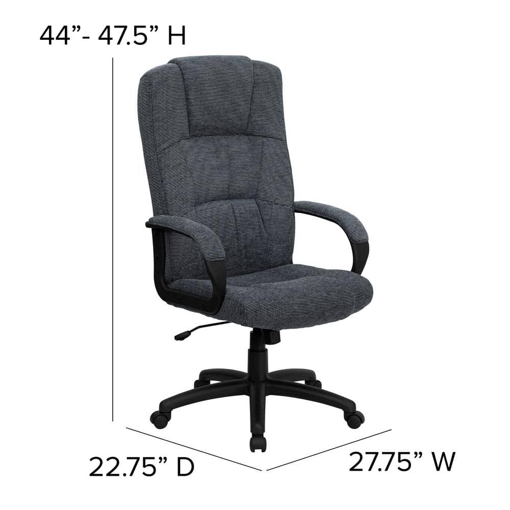 ErgoComfort High Back Gray Polyester Executive Swivel Chair