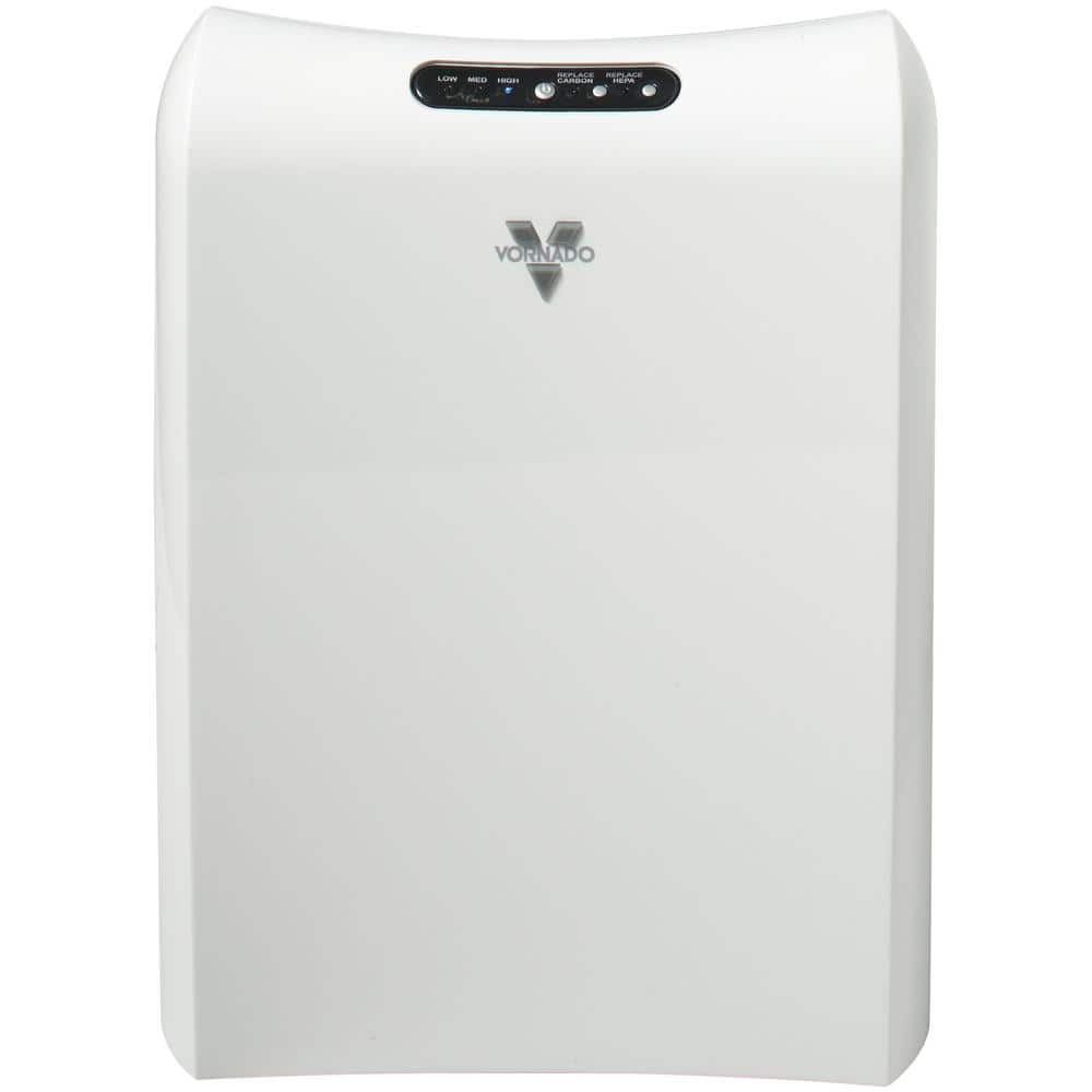 White HEPA and Carbon Filter Console Air Purifier