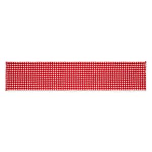 Gallen 12 in. W x 60 in. L Red Ivory Cross Stitch Cotton Polyester Table Runner