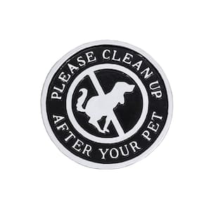 Please Clean Up After Your Pet Statement Plaque - Black/Silver