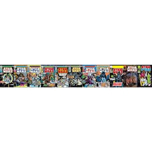 Multi-Colored Star Wars Classic Comic Books Peel and Stick Wallpaper Border