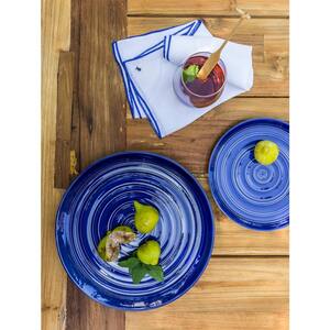 16-Piece Marble Blue Porcelain Dinnerware Set (Service For 4)