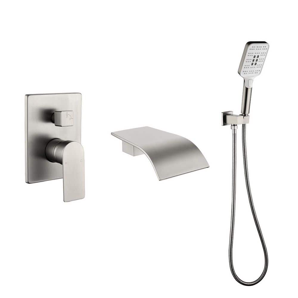 Ebeta Single-Handle Wall-Mount Roman Tub Faucet with Hand Shower in Brushed Nickel price history on PriceWatchPro