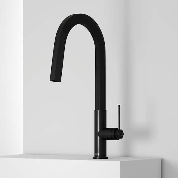 Hart Hexad Single Handle Pull-Down Spout Kitchen Faucet in Matte Black