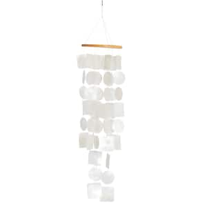 20 in. White Capiz Shell Waterfall Windchime