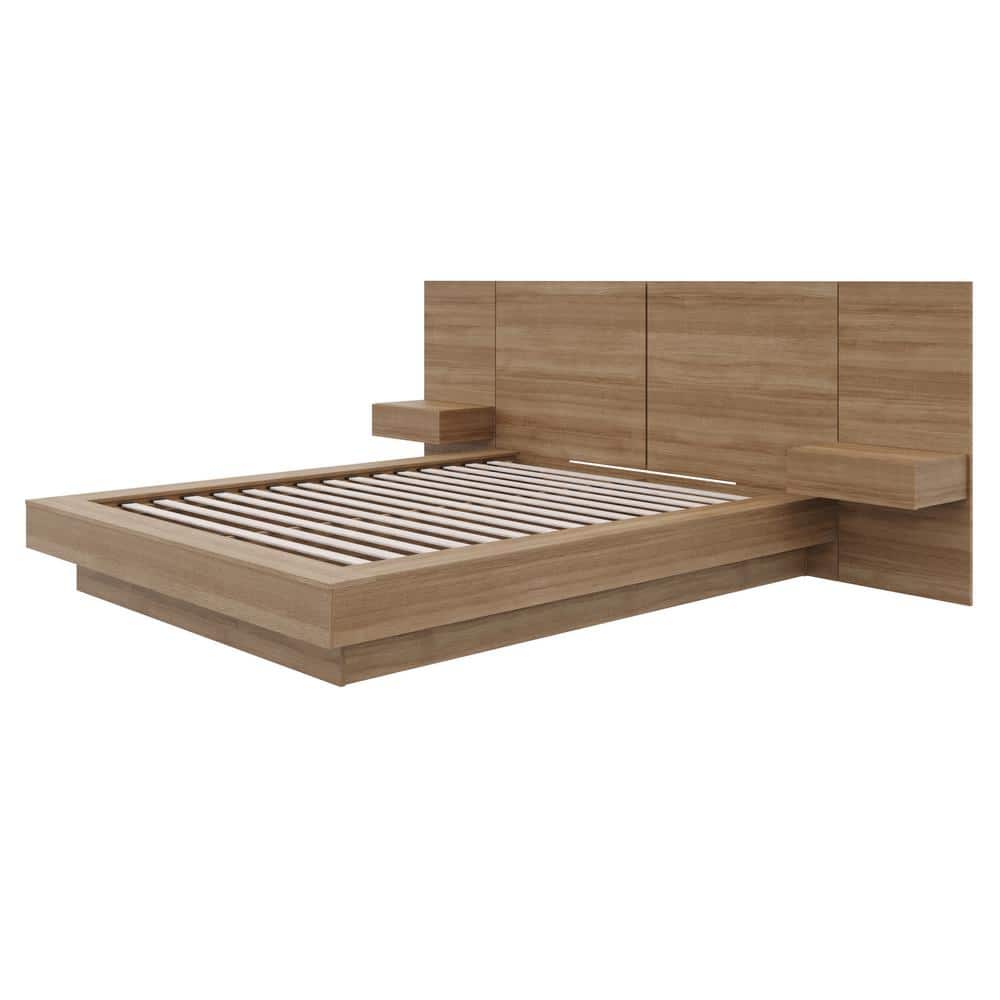 Napa Brown Oak 4-Piece Queen Platform Bedroom Set