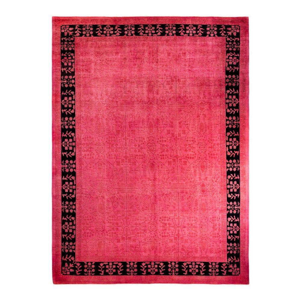 Chloe & Olivia Home Overdyed Pink 10 ft. x 14 ft. Solid Wool Indoor ...