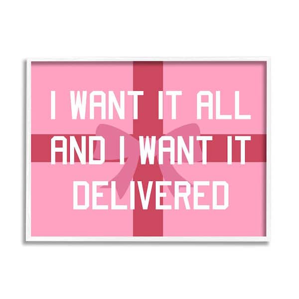 Stupell Industries Funny Want Gifts Delivered by Lil' Rue 1 Piece Framed Graphic Print Typography Poster Art Print 20 in. x 16 in.