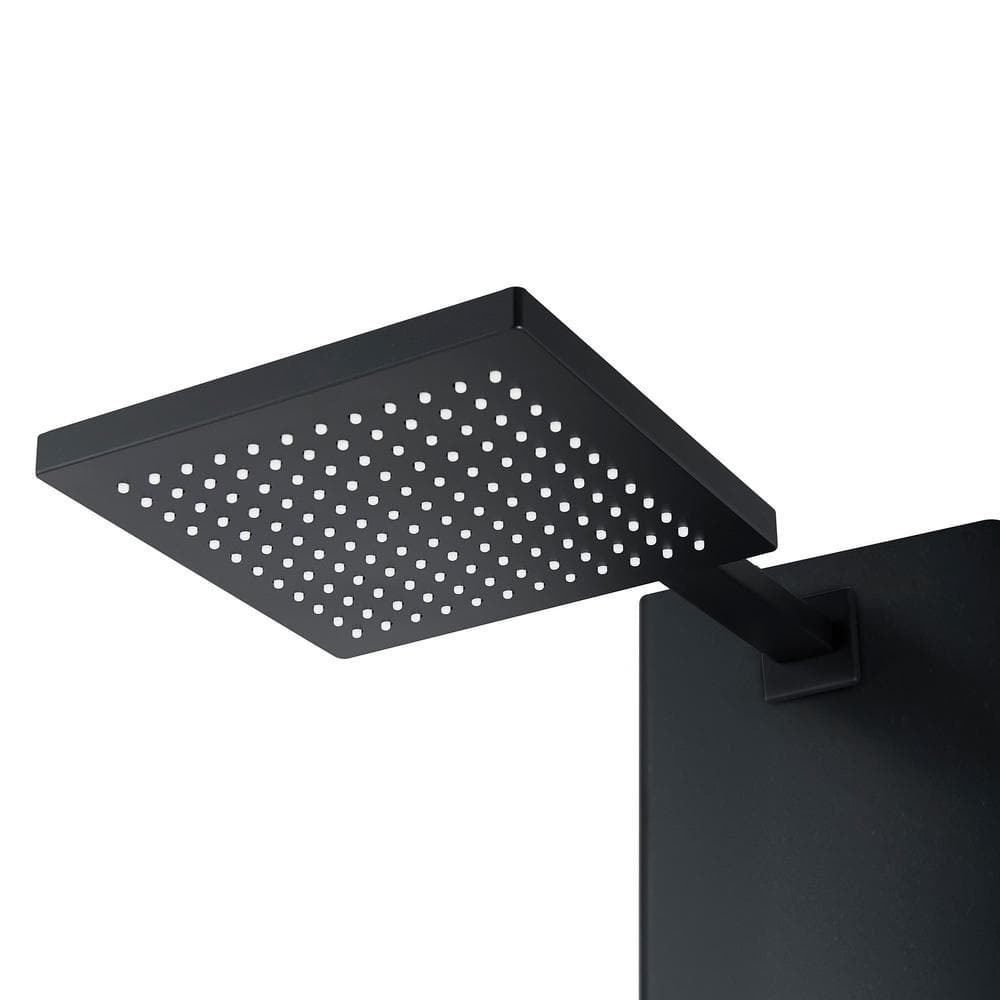 Matte Black Stainless Steel 59" Shower Panel with Adjustable Head