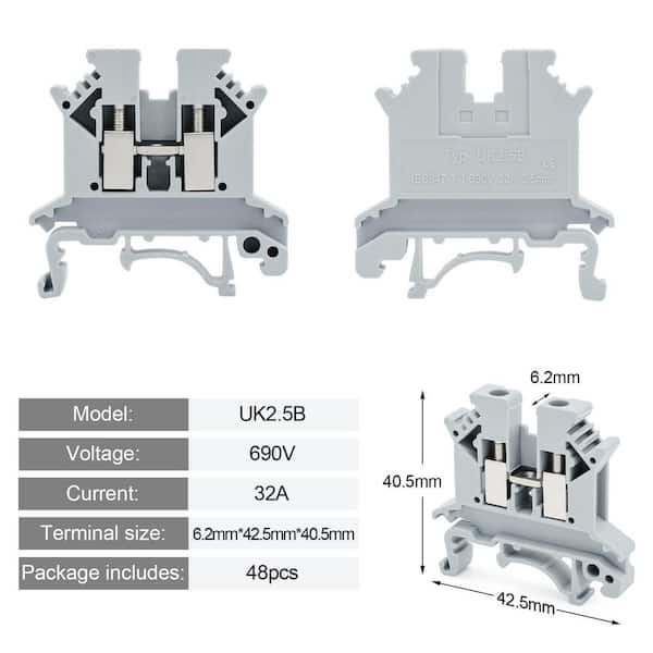 Vrbgify - High-Quality Rail-Mounted Voltage High-Temperature Resistant Terminal Block, Terminal Connector, and Combined Terminal
