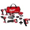Milwaukee M18 FUEL 18-Volt Lithium-Ion Brushless Cordless Combo Kit (5-Tool) with 21-Degree Brushless Cordless Framing Nailer 3697-25-2744-20