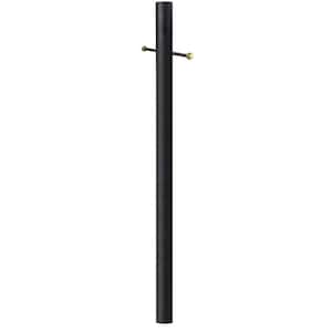 8 ft. Black Outdoor Direct Burial Aluminum Lamp Post with Cross Arm fits Most Standard 3 in. Post Top Fixtures