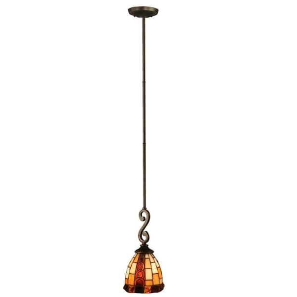 Dale Tiffany Baroque 1-Light Antique Bronze Hanging Mini Pendant Lamp