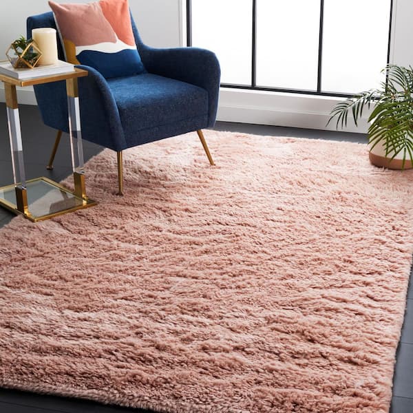 Casablanca 8 ft. x 10 ft. Pink Flokati Solid Color Area Rug