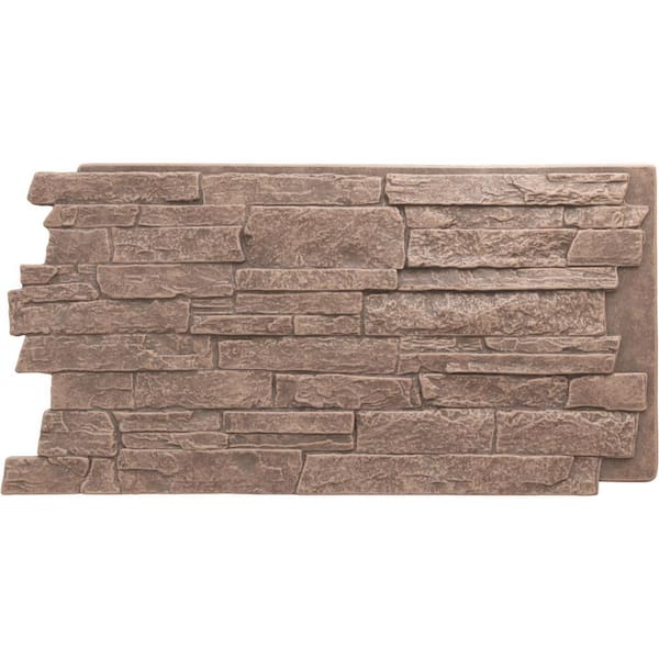 Ekena Millwork Acadia Ledge 49 in. x 1 1/4 in. North Hill Stacked Stone, StoneWall Faux Stone Siding Panel