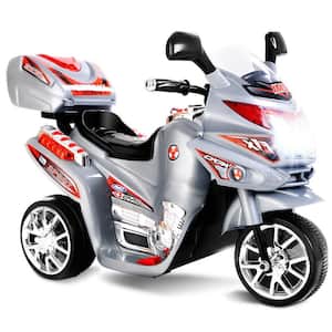 Kids Ride On Motorcycle 3 Wheel 6-Volt Battery Powered Electric Toy Power Bicycle Gray