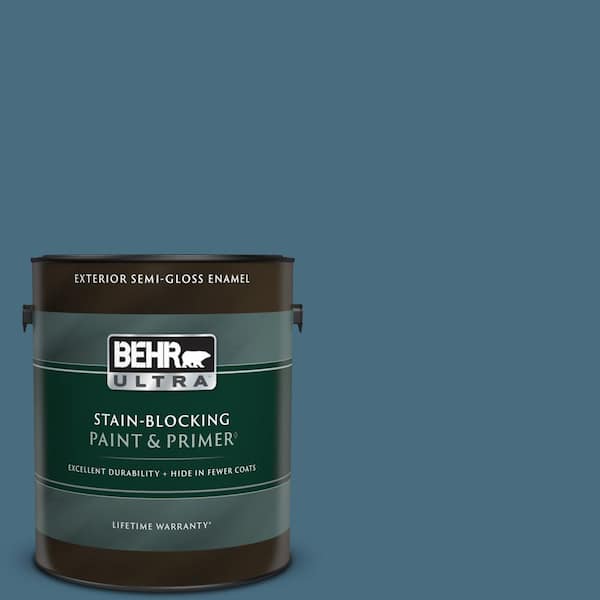 BEHR ULTRA 1 gal. #550F-6 Regatta Bay Semi-Gloss Enamel Exterior Paint & Primer