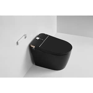 USBY-1.28 GPF Elongated Bidet Toilet in Black with Heated Seat, Auto Deodorizer, LED Screen Display