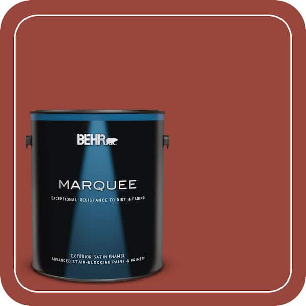 BEHR MARQUEE 1 gal. #S-H-190 Antique Red Satin Enamel Exterior Paint & Primer