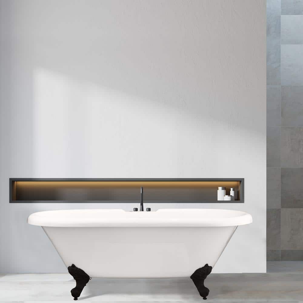 Elegant White Acrylic Clawfoot Freestanding Bathtub