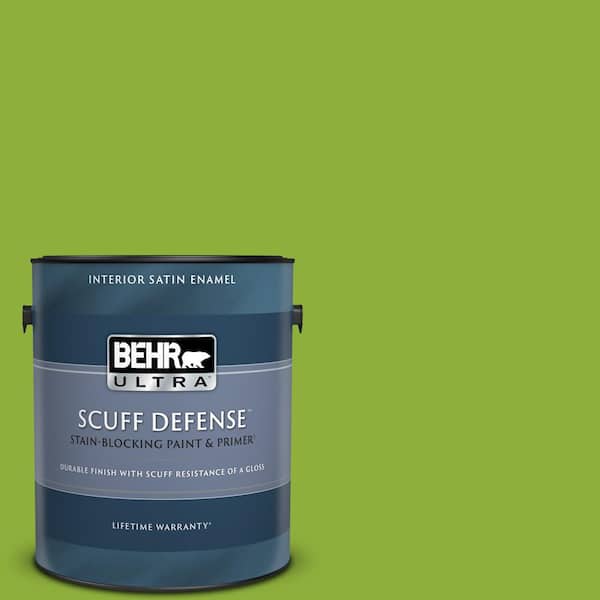 BEHR ULTRA 1 gal. #420B-6 New Green Extra Durable Satin Enamel Interior Paint & Primer