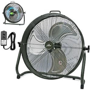 18 in. Rechargeable Battery-Operated Camping Floor Fan, High Velocity Portable Outdoor Fan with Built-in Lithium Battery