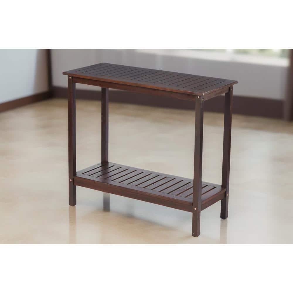 Acacia Wood Brown Console Table for Garden Balcony Garage