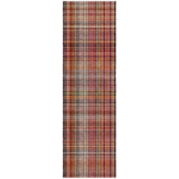 Dream Shag Premium Machine Washable Abstract ADS541 Red 2 ft. x 7 ft. Runner Rug