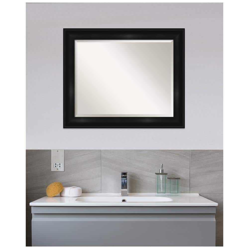 Grand Black Frame Rectangular Vanity Wall Mirror 34"x28"