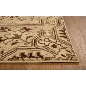 Helena Natural 5 ft. x 8 ft. Medallion Traditional Area Rug
