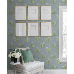 Farmington Blue Heather Lily of the Valley Paper Wallpaper