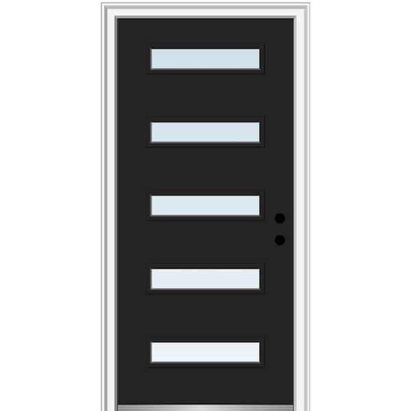MMI DOOR 32 in. x 80 in. Davina Left-Hand Inswing 5 Lite Clear Low-E Glass Painted Steel Prehung Front Door on 4-9/16 in. Frame