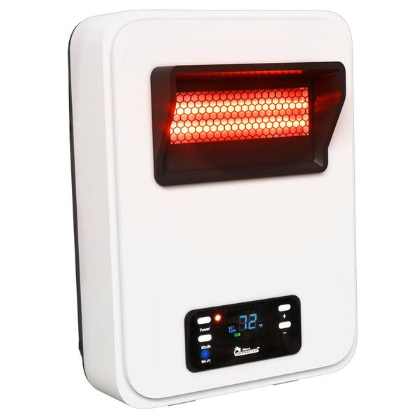 Dr Infrared Heater 1500Watt White Wall Hung or Wall Mount Electric Compact Space Heater Dual