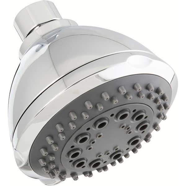 5- -Spray Patterns 3.5 in. Wall Mount Fixed Shower Head in Chrome