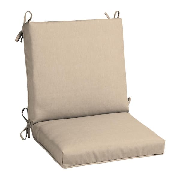 20 in. W x 17 in. D CushionGuard Mid Back Dining Chair Outdoor Cushion in Putty