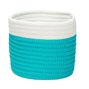 10 in. x 10 in. x 8 in. Turquoise Dipped Mini Round Polypropylene Basket