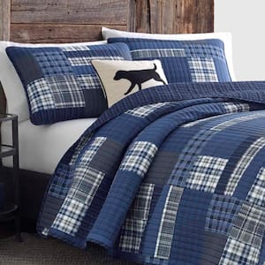 Eastmont Navy Plaid Quilt Set