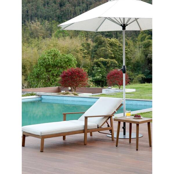 CikaCika Light Brown Wood Aluminum 2-Piece Outdoor Patio