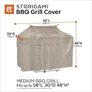 Storigami 58 in. L x 30 in. D x 48 in. H Easy Fold BBQ Grill Cover Goat Tan