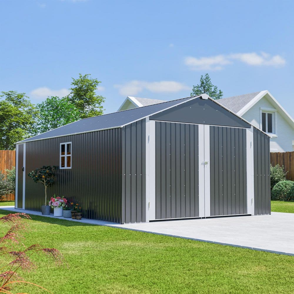 12 ft. W x 20 ft. D Metal Outdoor Storage Shed w/ Side Door,Window
