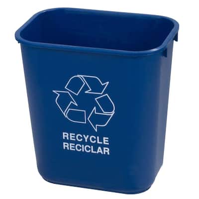 28 qt. Blue Imprinted Recycling Logo Waste Basket (12-Pack)
