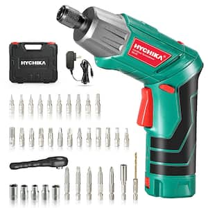 3.6-Volt Cordless Screwdriver 6 N.m 2.0 Ah Electric Screwdriver Rechargeable Screw Gun Bit Set Chuck Size: 1/4 in.