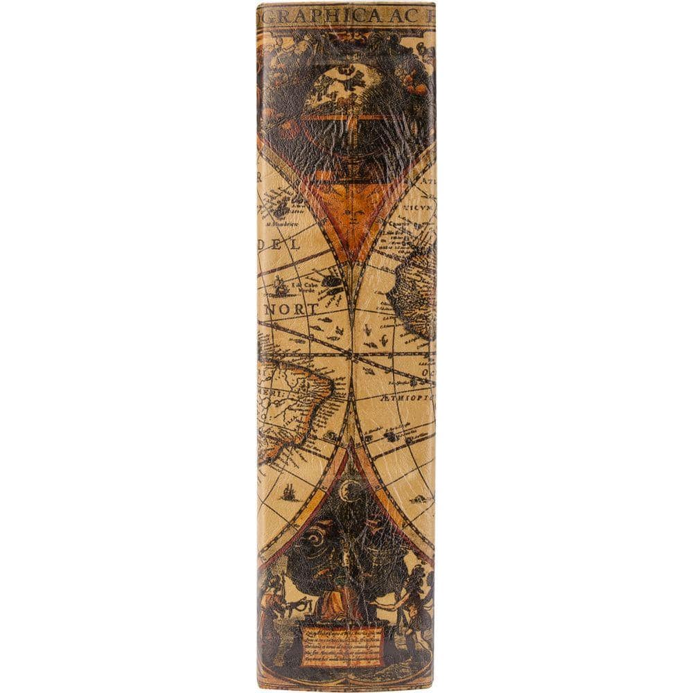 Antique Map Solid Steel Book Safe with Key Lock