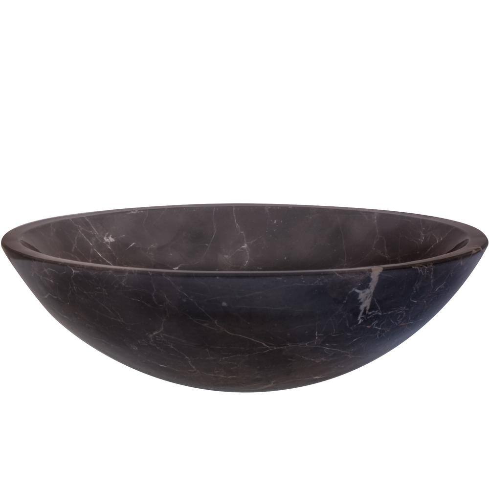 17'' Black Marble Circular Above-Counter Vessel Sink