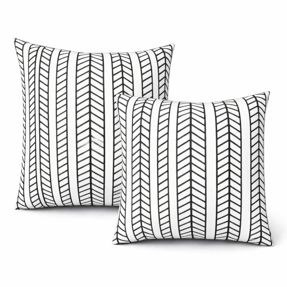 18x18 Inch Ivory White with Black Pattern Waterproof Outdoor Throw Pillow Covers 2 Pack price history on PriceWatchPro
